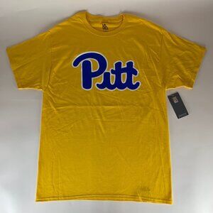 Pitt Panthers NCAA Yellow Knights Apparel Short Sleeve Shirt Mens Large New